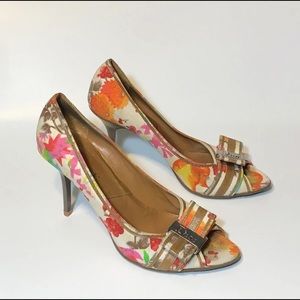 Christian Dior floral heels Sz 8 1/2